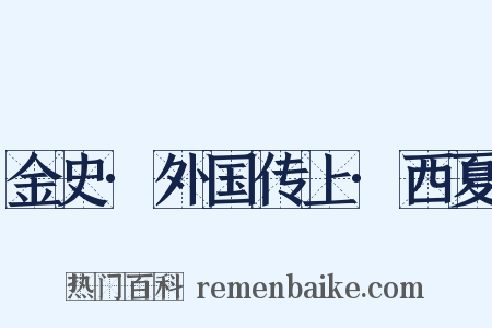 金史·外国传上·西夏是什么意思的图片
